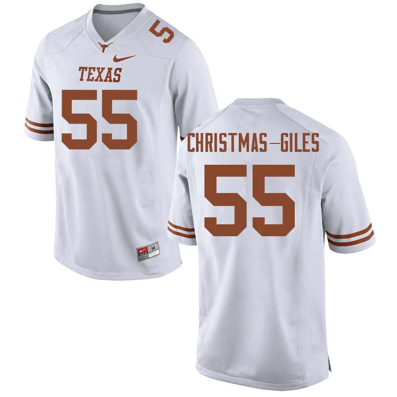 Men #55 D'Andre Christmas-Giles Texas Longhorns College Football Jerseys Sale-White